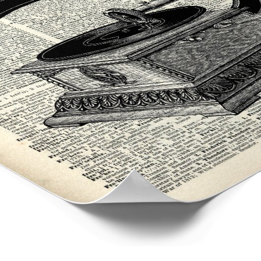 Poster gramophone vintage (Coin)