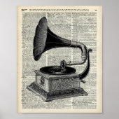 Poster gramophone vintage (Devant)