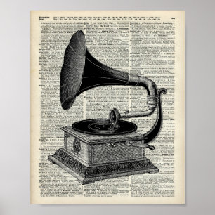 Poster gramophone vintage