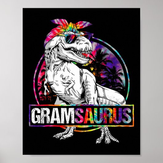 Poster Gramsaurus Dinosaur Gram Saurus Famille Correspond (Devant)