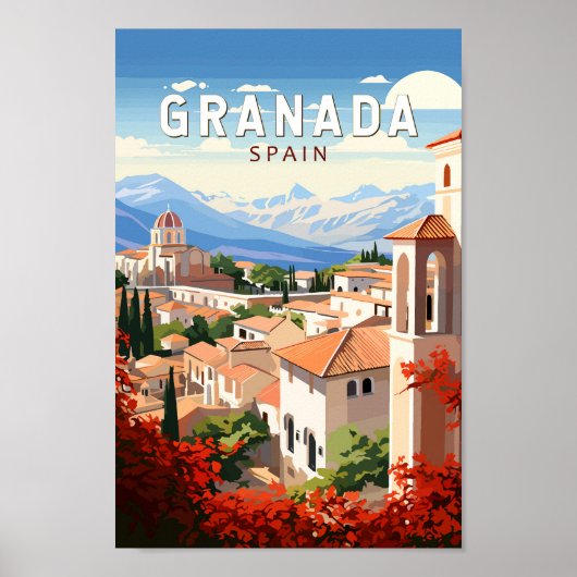 Poster Granada Espagne Travel Art Vintage (Devant)