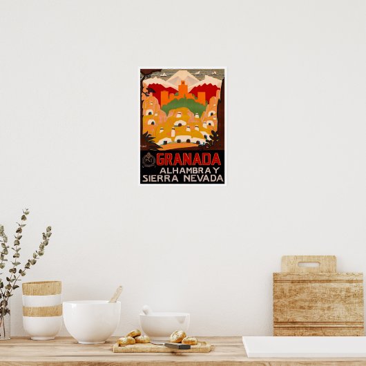 Poster Granada Espagne voyage millésime (Cuisine)