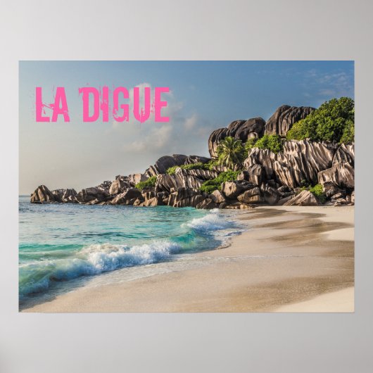 Poster Grand Anse Seychelles La Digue Beach cadeau (Devant)