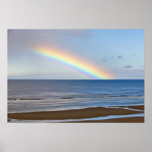 Poster Grand arc-en-ciel au-dessus de l'océan Pacifique 