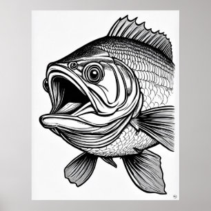 Poster Grand bar à bouche - Poisson Imprimer