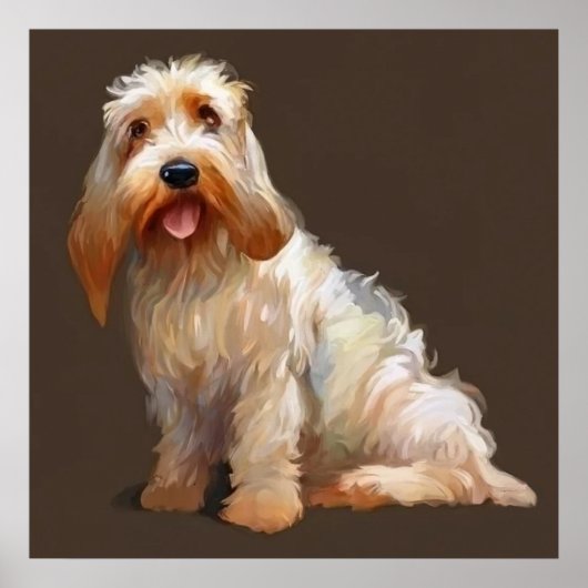 Poster Grand Basset Griffon Vendeen - Portrait de chien (Devant)