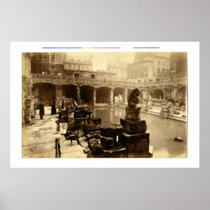 Poster Grand Bath romain, Bath (photo de b/w)