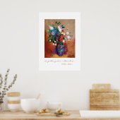 Poster Grand bouquet dans un vase bleu par Odilon Redon (Cuisine)