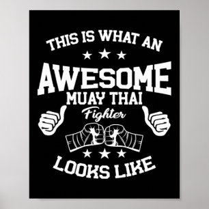 Poster Grand cadeau de combattant de Muay Thai Kickboxing