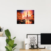 Poster Grand Canal de Venise, Gondolas et San Marco | (Bureau à domicile)