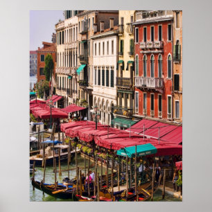 Poster Grand Canal de Venise Italie avec bateaux gondoles
