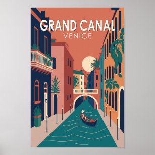 Poster Grand Canal Venise Travel Art Vintage