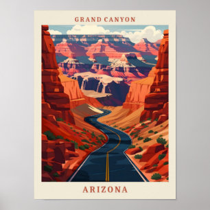 Poster Grand Canyon Arizona USA Elégant Vintage voyage