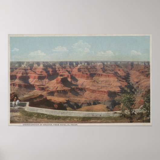Poster Grand Canyon, Arizona - Vue sur Canyon de l'hôtel (Devant)