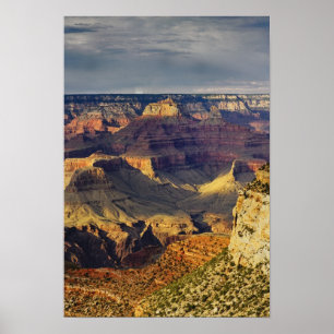 Poster Grand Canyon depuis la rive sud au coucher du sole