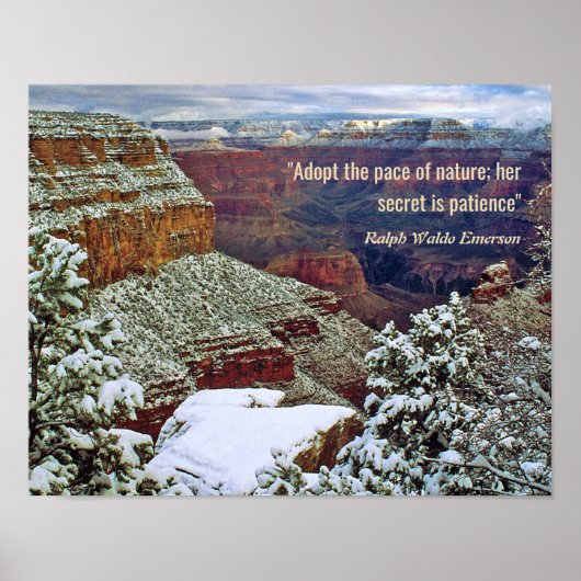 Poster Grand Canyon en hiver avec la citation Emerson (Devant)