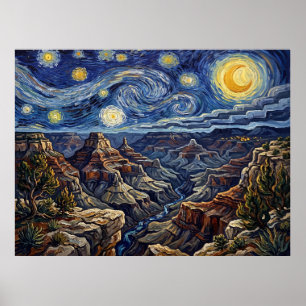 Poster Grand Canyon Nuit étoilée Paysage Historique