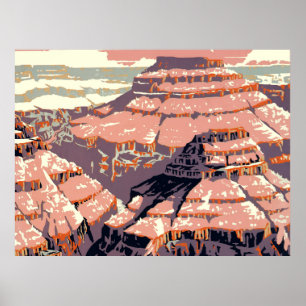 Poster Grand Canyon Oeuvre d'art graphique américain occi