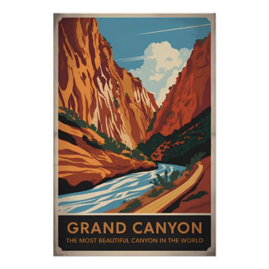 Poster Grand Canyon vintage (Devant)