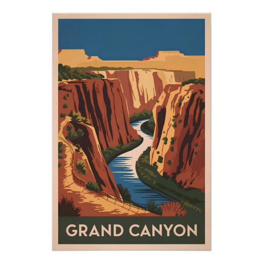 Poster Grand Canyon vintage (Devant)
