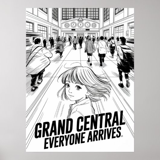 Poster Grand Central Everyone Arrives Anime (Devant)