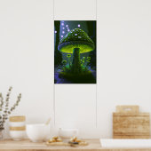 Poster Grand champignon gris - Vert & Indigo (Cuisine)