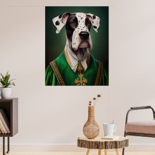 Poster Grand chien Danse en tenue de la Saint Patrick