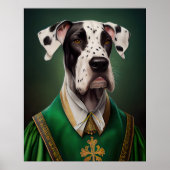 Poster Grand chien Danse en tenue de la Saint Patrick (Devant)