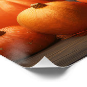 Poster Grand Chiot Danse Automne Délice Citrouille (Coin)