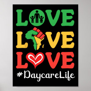 Poster Grand Cœur Afrique Carte Poing Levée Amour Amour A