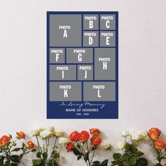 Poster Grand Collage de photos commémoratives avec vos ph