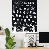 Poster Grand compte à rebours d'Halloween (Bureau à domicile)