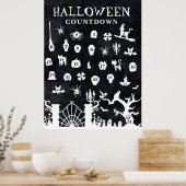Poster Grand compte à rebours d'Halloween (Cuisine)