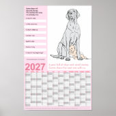 Poster Grand Danois Calendrier Message Caché 2027 (Devant)