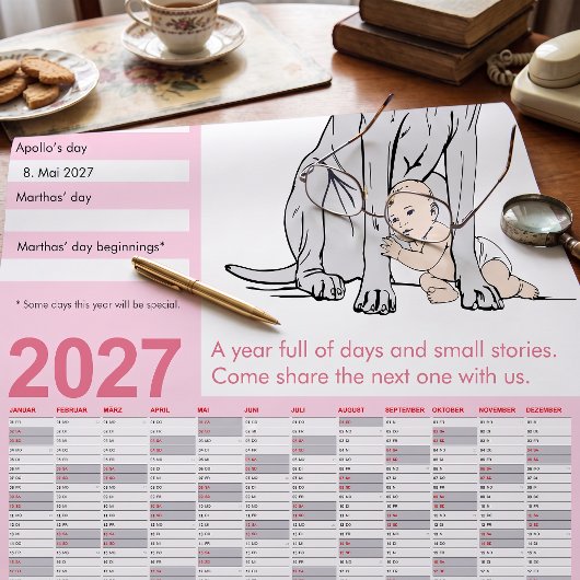 Poster Grand Danois Calendrier Message Caché 2027