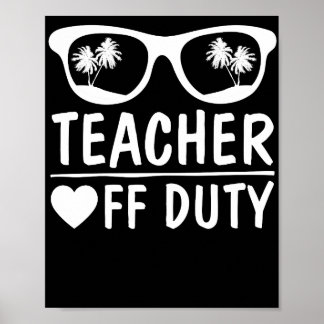 Poster Grand Dernier jour d'école amusant enseignant hors