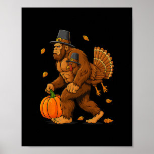 Poster Grand dindon de pèlerin de jour de Thanksgiving de