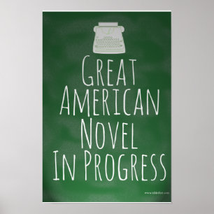 Poster Grand écrivain américain romancier auteur épique d