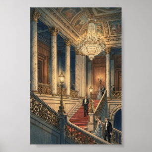 Poster Grand Escalier au Théâtre Estampe Japonaise sur Bo