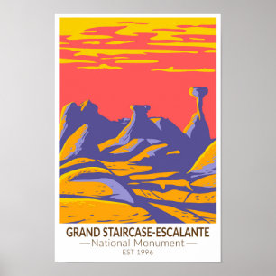 Poster Grand Escalier Escalante Monument National Utah