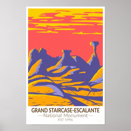 Poster Grand Escalier Escalante Monument National Utah (Devant)