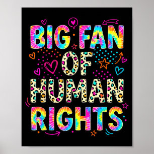 Poster Grand fan des droits de l'homme rétro protestation