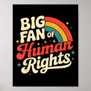 Poster Grand fan des droits de l'homme Vintage Rainbow So