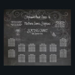 POSTER GRAND GRAPHIQUE DE CHALKBOARD MASON JAR SIÈGE<br><div class="desc">Tableau Chalet Mason Jar Jardin Mariage Seating Chart-. Un pot de mason rempli de fleurs et un papillon dans une craie comme un dessin sur un arrière - plan de tableau noir. Tableau de sièges pour 12 tableaux 8 invités chacun peut être ajusté à moins en supprimant certaines des tables....</div>
