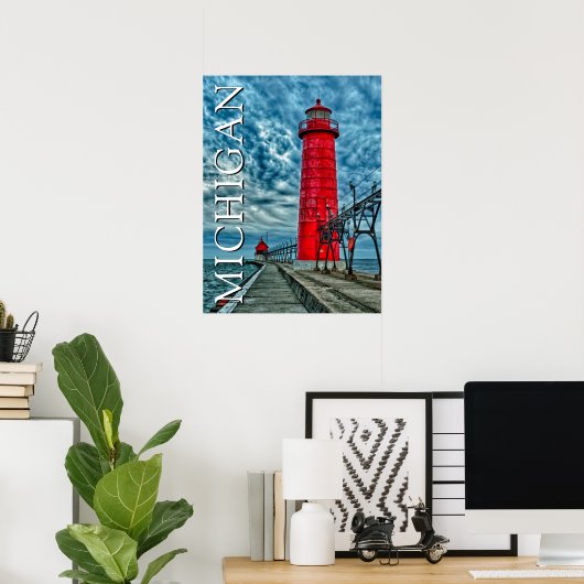 Poster Grand Haven Lighthouse | Michigan (Bureau à domicile)