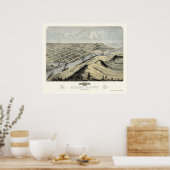 Poster Grand Haven, MI Carte panoramique - 1868 (Cuisine)