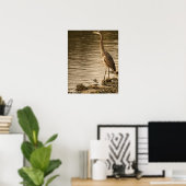 Poster Grand héron bleu (Bureau à domicile)