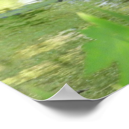 Poster Grand Héron Bleu Dans l'étang (Coin)