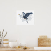 Poster Grand Héron bleu en vol (Cuisine)