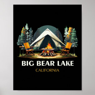 Poster Grand lac d'Ours Californie Souvenir Randonnée 